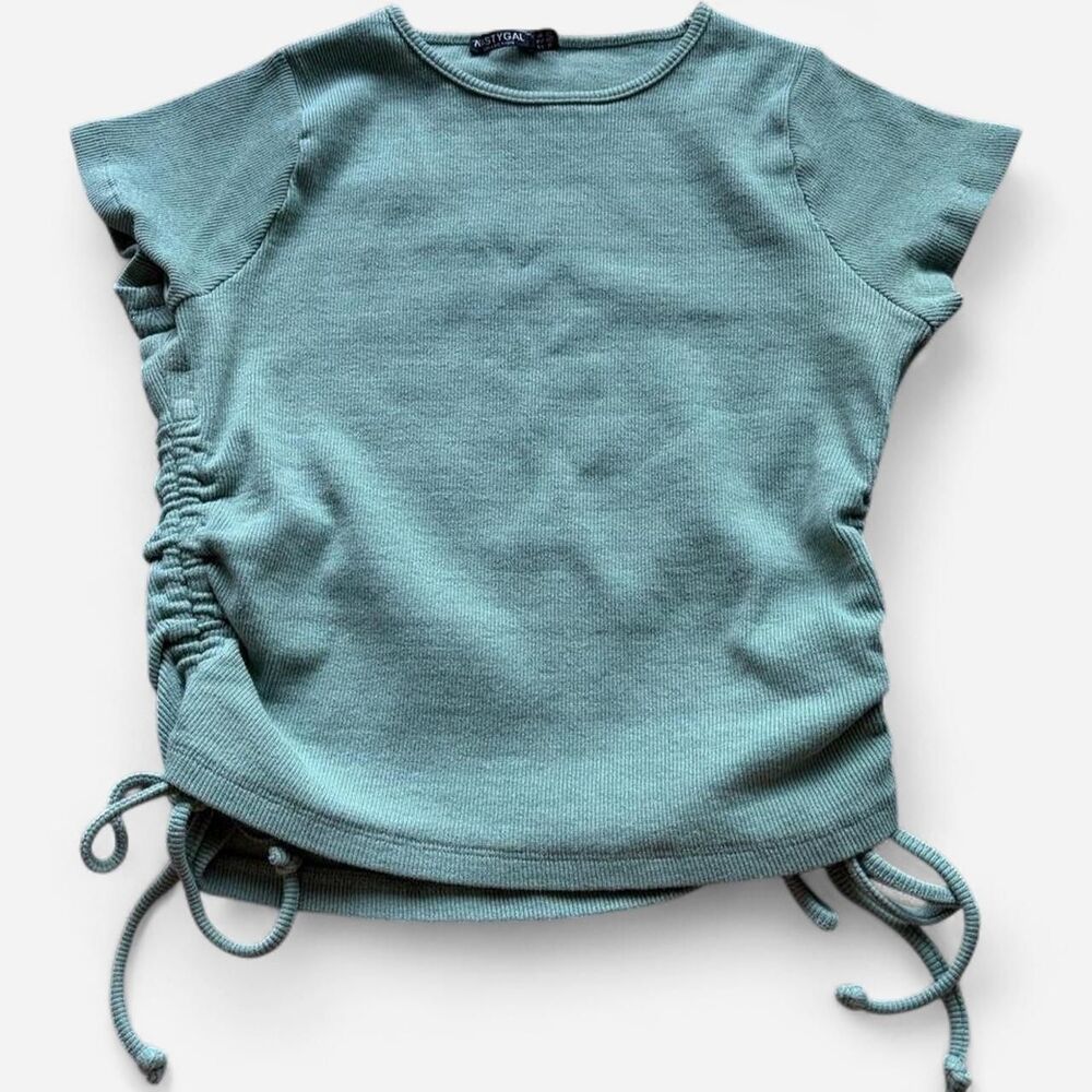 Nasty-gal Women's Green and Blue T-shirt